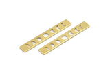 Brass Rectangle Blank, 12 Raw Brass Moon Phases Stamping Blanks (40x6x0.80mm) M01492