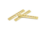 Brass Rectangle Blank, 12 Raw Brass Moon Phases Stamping Blanks (40x6x0.80mm) M01492