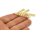 Brass Rectangle Blank, 12 Raw Brass Moon Phases Stamping Blanks (40x6x0.80mm) M01492