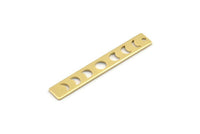 Brass Rectangle Charm, 12 Raw Brass Moon Phases Charms With 1 Hole, Stamping Blanks (40x6x0.80mm) M01486