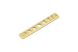 Brass Rectangle Charm, 12 Raw Brass Moon Phases Charms With 1 Hole, Stamping Blanks (40x6x0.80mm) M01486