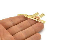 Brass Rectangle Charm, 12 Raw Brass Moon Phases Charms With 1 Hole, Stamping Blanks (40x6x0.80mm) M01486