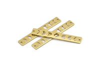 Brass Rectangle Charm, 12 Raw Brass Moon Phases Charms With 2 Holes, Stamping Blanks (40x6x0.80mm) M01491