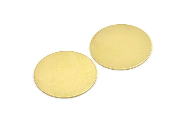 Brass Round Blank, 6 Raw Brass Stamping Blanks, Stamping Tags (30x0.80mm) M01495