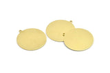 Brass Round Charm, 6 Raw Brass Stamping Blanks With 1 Loop, Stamping Tags (33x30x0.80mm) M01497