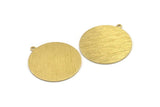 Brass Round Charm, 4 Textured Raw Brass Stamping Blanks With 1 Loop, Stamping Tags (33x30x0.80mm) M01499
