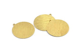 Brass Round Charm, 4 Textured Raw Brass Stamping Blanks With 1 Loop, Stamping Tags (33x30x0.80mm) M01499