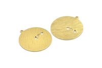 Brass Eye Charm, 4 Textured Raw Brass Eye Charms With 1 Loop (33x30x0.80mm) M01501