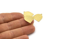Brass D Shape,  24 Textured Raw Brass D Shape Charms With 1 Loop, Brass Blanks (18x17x0.50mm) M01371