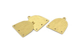 Brass D Shape,  24 Textured Raw Brass D Shape Charms With 1 Loop And 3 Holes (18x17x0.50mm) M01378