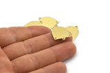 Brass D Shape,  24 Textured Raw Brass D Shape Charms With 2 Loops And 2 Holes, Brass Blanks (21x17x0.50mm) M01380