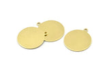 Brass Round Charm, 12 Raw Brass Round Charms With 1 Loop, Blanks (23x20x0.70mm) M01361