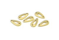Brass Drop Charm, 50 Raw Brass Drop Charms With 2 Holes, Connectors (15x8x0.80mm) M01384