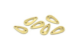 Brass Drop Charm, 50 Raw Brass Drop Charms With 2 Holes, Connectors (15x8x0.80mm) M01384