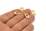 Brass Drop Charm, 50 Raw Brass Drop Charms With 1 Hole (15x8x0.80mm) M01386