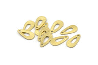 Brass Drop Charm, 50 Raw Brass Drop Charms With 1 Hole (15x8x0.80mm) M01386