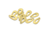Brass Drop Charm, 50 Raw Brass Drop Charms With 1 Hole (15x8x0.80mm) M01386