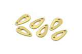 Brass Drop Charm, 50 Textured Raw Brass Drop Charms With 2 Holes, Connectors (15x8x0.80mm) M01387