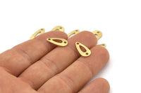 Brass Drop Charm, 50 Textured Raw Brass Drop Charms With 2 Holes, Connectors (15x8x0.80mm) M01387
