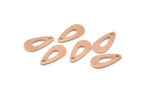 Bakır Damla Tılsımı, 1 Delikli 50 Ham Bakır Damla Tılsımı (15x8x0,80 mm) M01389
