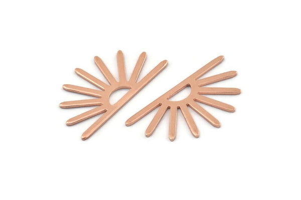 Copper Sun Blank, 24 Raw Copper Sun Blanks, Findings (25x13x0.70mm) M01408