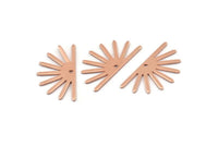 Bakır Güneş Tılsımı, 1 Delikli 24 Ham Bakır Güneş Tılsımı (25x13x0,70 mm) M01411