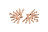 Copper Sun Charm, 24 Raw Copper Sun Charms With 2 Loops (25x17x0.70mm) M01409