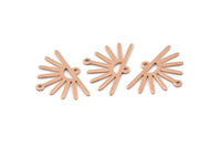Copper Sun Charm, 24 Raw Copper Sun Charms With 2 Loops (25x17x0.70mm) M01409