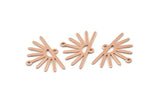 Copper Sun Charm, 24 Raw Copper Sun Charms With 2 Loops (25x17x0.70mm) M01409
