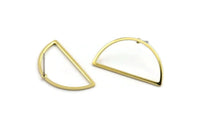 Brass Moon Earring, 10 Raw Brass Semi Circle Stud Earrings (14x28x1mm) A1700 A1935