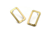 Brass Rectangle Earring, 6 Raw Brass Rectangle Stud Earrings With 1 Hole (25x15x1mm) D1156 A1934