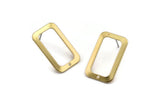 Brass Rectangle Earring, 6 Raw Brass Rectangle Stud Earrings With 1 Hole (25x15x1mm) D1156 A1934