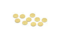 Brass Round Tag, 100 Hammered Raw Brass Round Stamping Blanks, Findings (6x0.80mm) M01494
