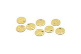 Brass Round Charm, 50 Hammered Raw Brass Round Charms With 1 Hole, Findings (8x0.80mm) M01521