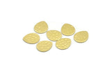 Brass Drop Blank, 12 Hammered Raw Brass Drop Stamping Blanks (12x0.70mm) M01477
