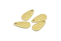 Brass Drop Charm, 50 Hammered Raw Brass Drop Charms With 1 Hole (15x8x0.80mm) M01476