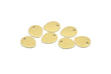 Brass Drop Charm, 24 Raw Brass Drop Charms With 1 Hole, Stamping Blanks (12x0.70mm) M01524