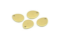 Brass Drop Charm, 24 Raw Brass Drop Charms With 1 Hole, Stamping Blanks (12x0.70mm) M01525