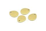 Brass Drop Charm, 24 Raw Brass Drop Charms With 1 Hole, Stamping Blanks (12x0.70mm) M01525