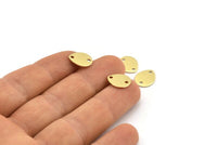Brass Drop Charm, 24 Raw Brass Drop Charms With 2 Holes, Stamping Blanks (12x0.70mm) M01526