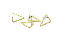 Brass Triangle Earring, 10 Raw Brass Triangle Stud Earrings (16x12x1mm) BS 2346 A1768