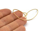 Brass Oval Earring, 10 Raw Brass Oval Stud Earrings (30x15x1x0.8mm) BS 2333 A1771
