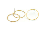Brass Circle Earring, 10 Raw Brass Circle Stud Earrings (30mm) Bs-1109 A1741