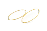 Brass Oval Earring, 6 Raw Brass Oval Stud Earrings (27x54x1mm) BS 2331 A1759