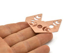 Copper Diamond Blank, 6 Raw Copper Moon Blanks, Rhombus Blanks (40x26x0.80mm) M01537