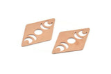 Copper Diamond Blank, 6 Raw Copper Moon Blanks, Rhombus Blanks (40x26x0.80mm) M01537
