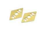 Brass Diamond Blank, 6 Textured Raw Brass Moon Blanks, Rhombus Blanks (40x26x0.80mm) M01527