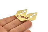 Brass Diamond Blank, 6 Textured Raw Brass Moon Blanks, Rhombus Blanks (40x26x0.80mm) M01527