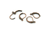 Copper Leverback Earring, 50 Copper Brass Leverback Earring Findings (16x10mm) Cppr 2 A0962