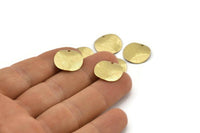 Pirinç Disk Charm, 1 Delikli 24 Dokulu Ham Pirinç Yuvarlak Disk Charm (16 mm) A1989